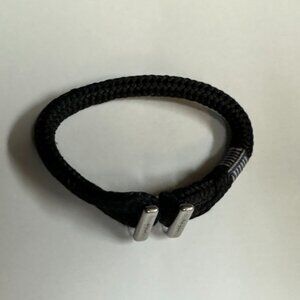 Pig & Hen "Icy Ike" Rope Bracelet – Black – Toggle Button Fastener (Size M/L)